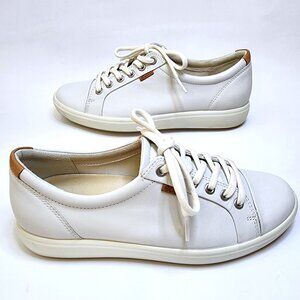 Ecco Soft 7 Sneakers Women's Size 8.5 Shoes White Leather EU39